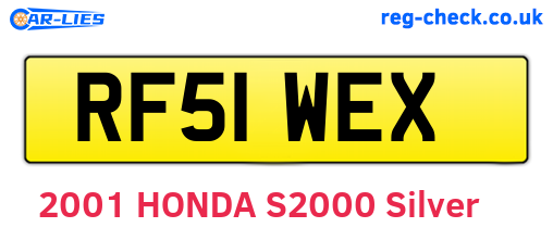 RF51WEX are the vehicle registration plates.