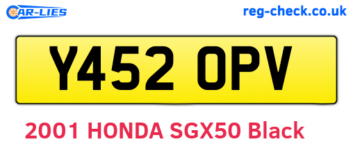 Y452OPV are the vehicle registration plates.