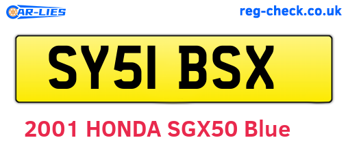 SY51BSX are the vehicle registration plates.