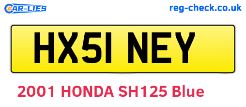 HX51NEY are the vehicle registration plates.