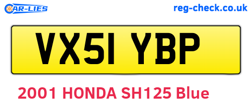 VX51YBP are the vehicle registration plates.