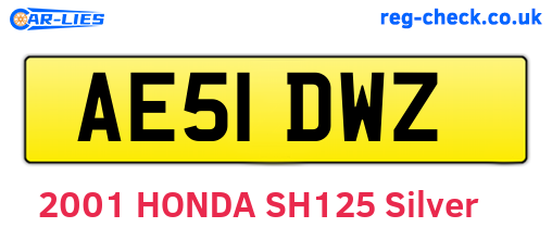 AE51DWZ are the vehicle registration plates.
