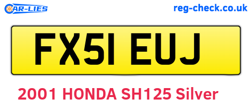FX51EUJ are the vehicle registration plates.