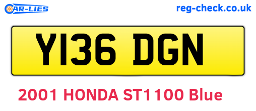 Y136DGN are the vehicle registration plates.