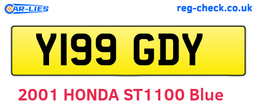 Y199GDY are the vehicle registration plates.
