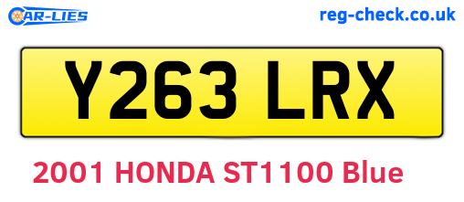 Y263LRX are the vehicle registration plates.