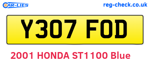 Y307FOD are the vehicle registration plates.