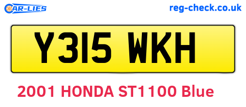 Y315WKH are the vehicle registration plates.