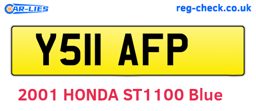 Y511AFP are the vehicle registration plates.
