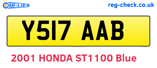 Y517AAB are the vehicle registration plates.
