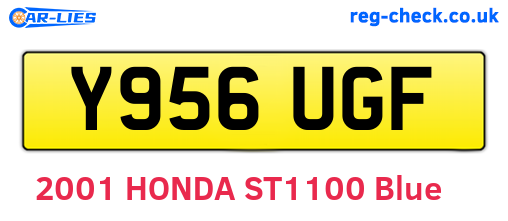 Y956UGF are the vehicle registration plates.