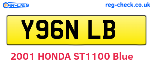 Y96NLB are the vehicle registration plates.