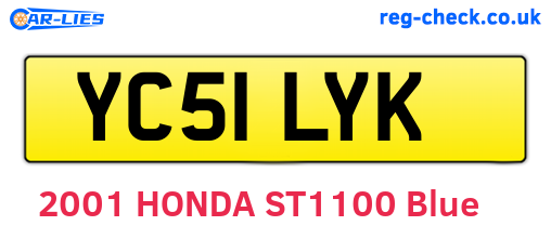 YC51LYK are the vehicle registration plates.