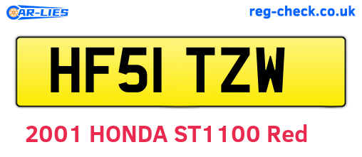HF51TZW are the vehicle registration plates.