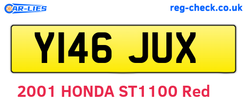 Y146JUX are the vehicle registration plates.