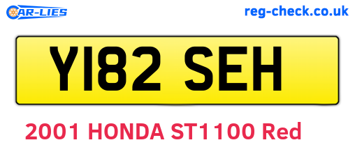 Y182SEH are the vehicle registration plates.