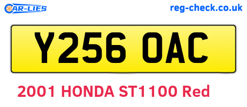 Y256OAC are the vehicle registration plates.