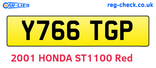 Y766TGP are the vehicle registration plates.