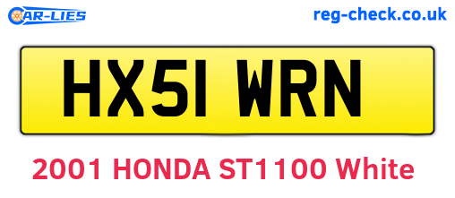 HX51WRN are the vehicle registration plates.