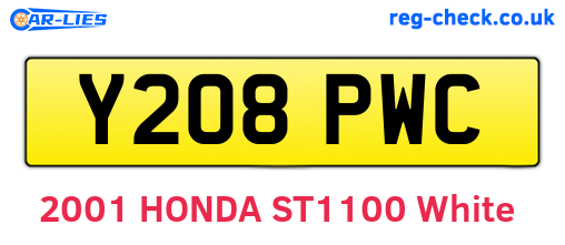 Y208PWC are the vehicle registration plates.