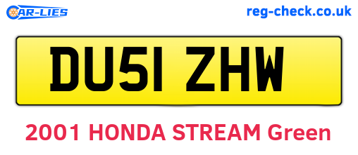 DU51ZHW are the vehicle registration plates.