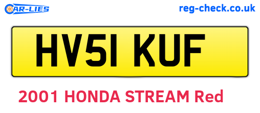 HV51KUF are the vehicle registration plates.