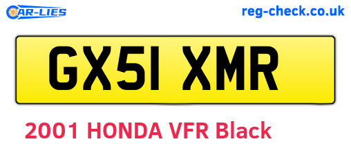 GX51XMR are the vehicle registration plates.