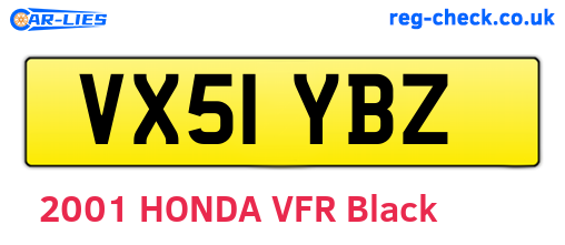 VX51YBZ are the vehicle registration plates.