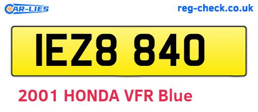 IEZ8840 are the vehicle registration plates.