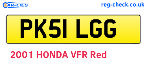 PK51LGG are the vehicle registration plates.