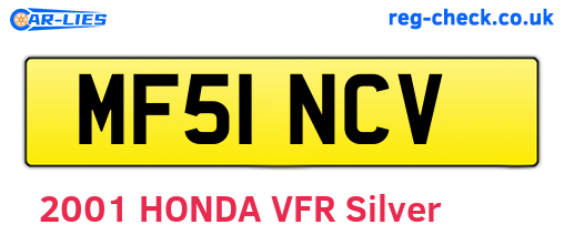 MF51NCV are the vehicle registration plates.