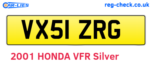 VX51ZRG are the vehicle registration plates.