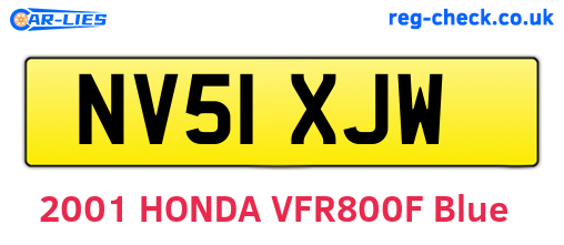 NV51XJW are the vehicle registration plates.