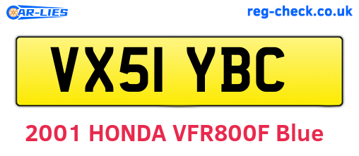 VX51YBC are the vehicle registration plates.