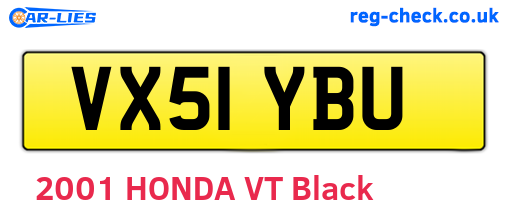 VX51YBU are the vehicle registration plates.