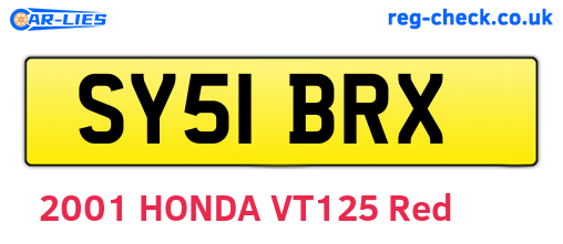 SY51BRX are the vehicle registration plates.