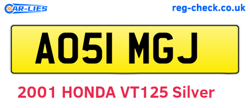 AO51MGJ are the vehicle registration plates.