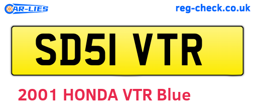 SD51VTR are the vehicle registration plates.