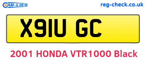 X91UGC are the vehicle registration plates.
