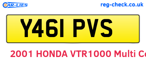 Y461PVS are the vehicle registration plates.