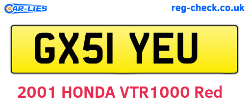 GX51YEU are the vehicle registration plates.