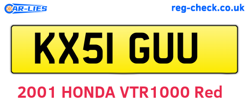 KX51GUU are the vehicle registration plates.