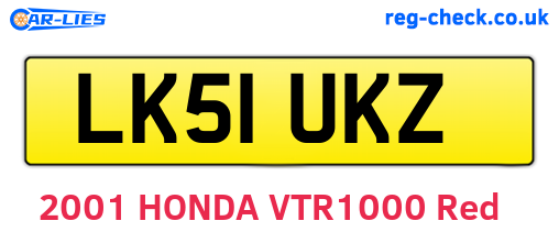 LK51UKZ are the vehicle registration plates.
