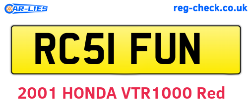 RC51FUN are the vehicle registration plates.