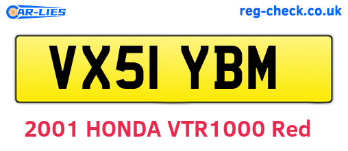 VX51YBM are the vehicle registration plates.
