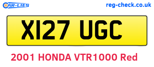 X127UGC are the vehicle registration plates.