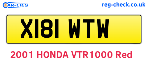 X181WTW are the vehicle registration plates.