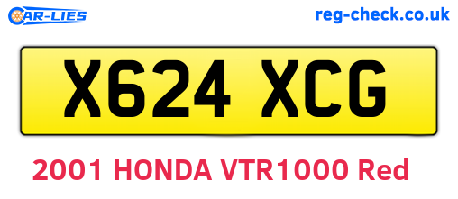 X624XCG are the vehicle registration plates.