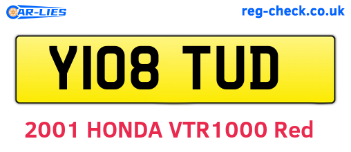 Y108TUD are the vehicle registration plates.