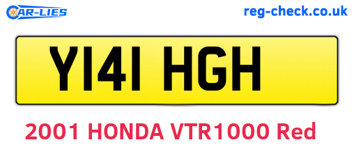 Y141HGH are the vehicle registration plates.